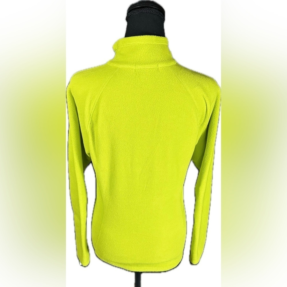 Eddie Bauer 1/4 Zip Pullover Fleece Lime Green Blue Women size Small - Picture 4 of 8